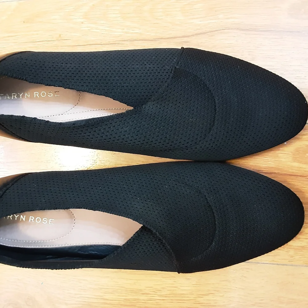 Taryn Rose Black Stretch Knit Wedges - Picture 3 of 4